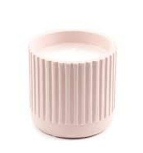 Vela com Suporte em Cimento Rosa Pequena - Copa & Cia