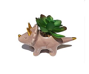 Cachepot Dinossauro Marrom
