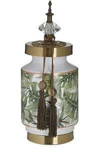 Vaso Costela de Adão com Detalhe em Dourado