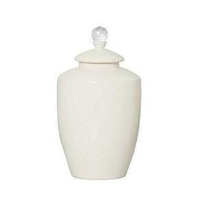 Vaso com Tampa Cristal Off White