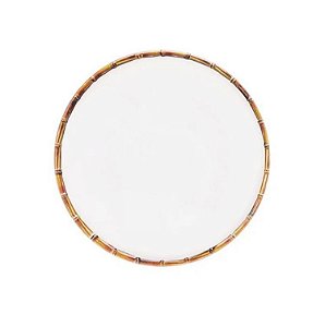 Prato Raso Melamina Bambu Branco 27cm