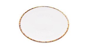 Prato Sobremesa Melamina Bambu Branco 22cm