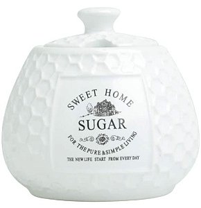 Açucareiro Cerâmica C/ Tampa Sweet Home 300ML - Bon Gourmet