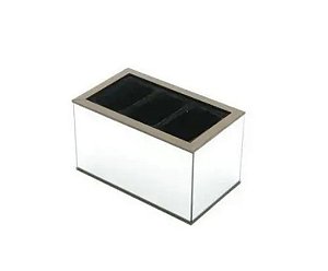 Porta Controle Madeira 3 Divisórias C/ Espelho