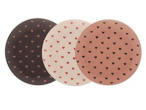 Cj 6 Pratos Cerâmica Coração Sortidos 21cm - Bon Gourmet