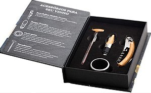 Cj 4Pçs de Aço Inox P/ Vinho C/ Caixa - Bon Gourmet