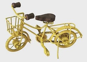 Bicicleta Amarela Decorativa Trevisan Concept Feita a Mão