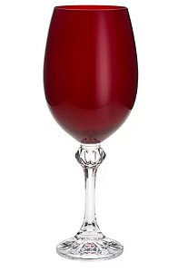 Cj 6 Taças Cristal p/ Vinho Elisa Rubi 450ml - Bohemia