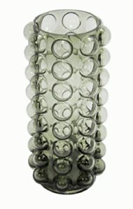 Vaso Decorativo em Cristal com Relevo Verde - D&A