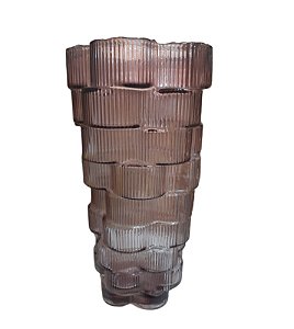 Vaso Decor Vidro Alto Relevo Lilás - D&A