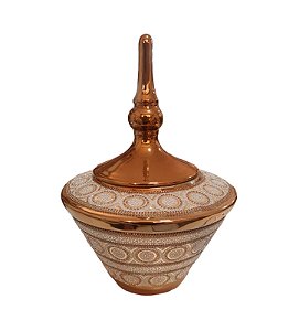 Vaso Baixo Rose com Pedras