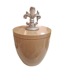 Vaso Potiche Cerâmica G Nude Flor de Liz - Mazzotti