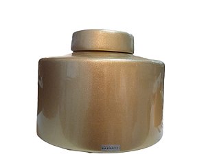 Vaso Potiche Cerâmica Dourado Brilhoso - Mazzotti