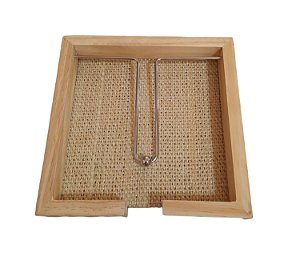 Bandeja madeira coquinho c/sisal natural 45x30x4cm woodart