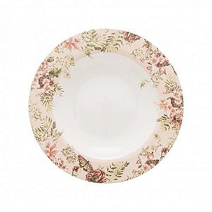 Cj 6 Pratos Fundo Aquarelle Jardim 24cm - Copa & Cia
