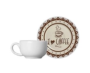 Xícara Café c/ Pires Y Love Coffee 100ml - Alleanza