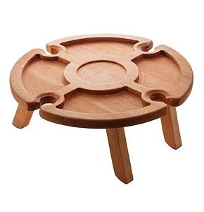 Petisqueira Madeira C/ Suporte P/ Taça Liptus 37cm