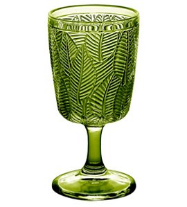Cj 6 Taças Vidro Leaves Verde 320ml - Bon Gourmet