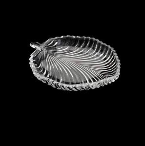 Prato Decorativo de Cristal Leaf 20,5x17x2,5cm - Lyor