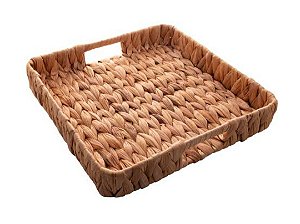 Bandeja Fibra Natural Quadrada 30x5cm - Lyor