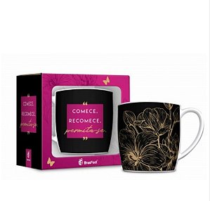 Caneca Porcelana Urban Comece Recomece - 360ml