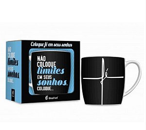 Caneca Porcelana Urban Não Coloque Limites em Seus Sonhos - 360ml