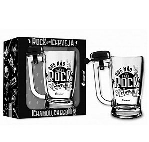 Caneca Taberna Com Campainha Rock e Cerveja - 340ml