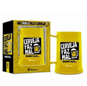 Caneca Gel Cerveja Faz Mal Quando Falta - 300ml