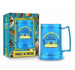 Caneca Gel Melhor Rede Social Mesa Rodeada de Amigos - 300ml