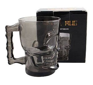 Caneca Chopp Caveira Preta  - 500ml