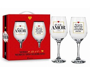Taça Vinho Com 2 Unidades Meu Amor Dia Especial - 385ml
