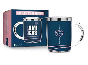 Caneca Plástica Inox Térmica Amigas Sempre - 450ml