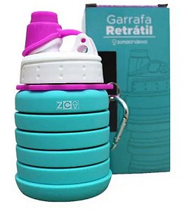 Garrafa Retrátil Azul Tiffany - Capacidade Total 500ml