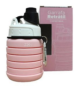 Garrafa Retrátil Rosa - Capacidade Total 500ml