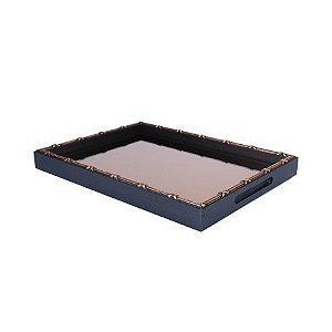 Bandeja Madeira Croisé Acobreado 31x27x4cm - Woodart