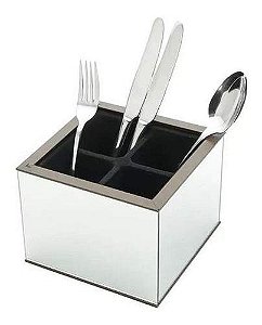 Porta Talheres Madeira 18x18x13cm - Woodart