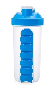 Coqueteleira Porta Cápsulas Azul Plástico - 600ml