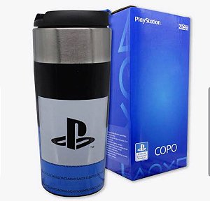 Copo Com Tampa PlayStation Oficial - 300ml