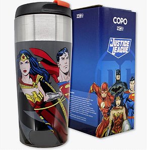 Copo Com Tampa Liga da Justiça - 300ml