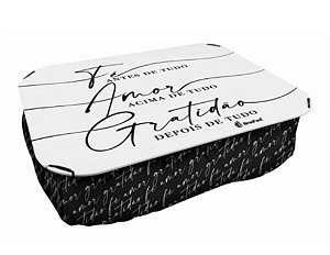 Almofada Bandeja Fé Amor e  Gratidão