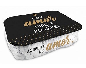 Almofada Bandeja Com Amor Tudo É Possível