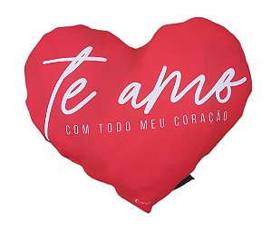 Almofada Coração Te Amo Com Todo Meu Coração.