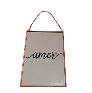 Quadro Espelho Rose Amor
