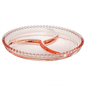Petisqueira Cristal de Chumbo Pearl Rosa 24cm - Wolff