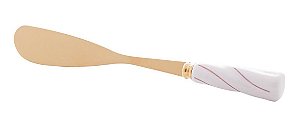 Cj 4 Espátulas Aço Inox Dourado c/ Cabo Cerâmica Branco - Bon Gourmet