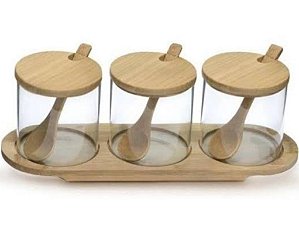 Jogo de Potes Borossilicato Com Tampa E Suporte Ecokitchen - Mimo Style