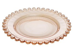 Prato P/ Sobremesa Cristal de Chumbo Daisy Âmbar 20cm - Wolff