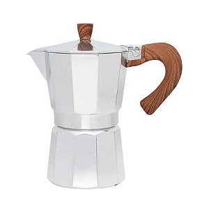 Cafeteira Alumínio Com Alça de Bambu P/ 6 Café - Mimo Style