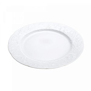 Cj 6 Pratos Sobremesa de Porcelana Branco 21cm Limoges Vendange - Wolff
