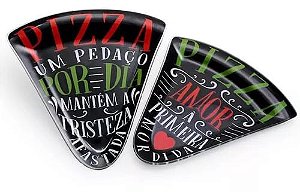 Dupla Prato para Pizza Individual 2 Peças de Vidro 23x24cm